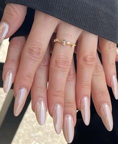 Nails For Yellow Dress Prom, Chrome Nails Aesthetic, Creme Nails, September Nails, Ideas Nails, Nails Summer