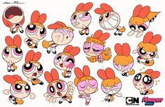 the powerpuff girls cartoon character sheet