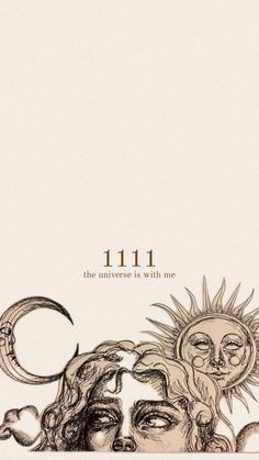 the sun and moon are depicted in this hand drawn illustration, which is part of a series of illustrations