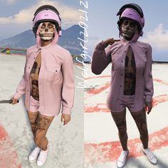 Pink Gta Outfits, Gta Outfits, Baddies Outfits, Female Outfits, Gta Rp, Gta 5 Online, Female Shorts, Gta Online, Game Characters