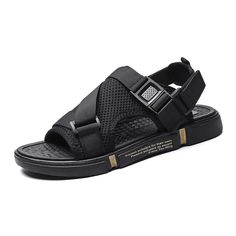 Color: Other,Black Closure Type: Velcro Feature: Slip Resistant,Two-ways Size: US 10.5,US 8,US 9,US 10,US 11,US 7.5,US 8.5,US 6.5 Shoes Type: Outdoor Sandals,Beach Sandals Toe Type: Opened Upper Material: Mesh,Cloth Outsole Material: Rubber Casual Beach Sandals, Trendy Shoes Sneakers, Sandals Beach, Hot Gifts, Outdoor Sandals, Sandals For Sale, Beach Sandals, Trendy Shoes, Black 7