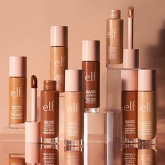 You asked, we glistened – Halo Glow Liquid Filter is now available in 12 shades to suit more skin tones and undertones. Achieve a gorgeous glow with e.l.f. Cosmetics Halo Glow Liquid Filter—the only filter you’ll ever need. This innovative complexion booster and makeup-skincare hybrid is infused with squalane and hyaluronic acid that work to enhance the overall look of skin while rendering a soft-focus, effortless radiance. Wear on its own, under, or over makeup, mix in with your favorite e.l.f. Essence Make Me Brow, Elf Halo Glow, Elf Foundation, Halo Glow Liquid Filter, Clear Eyebrow Gel, Roller Lash Mascara, Benefit Hoola Bronzer, Maybelline Fit Me Concealer, Halo Glow