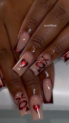 Fur Nails, Valentine Nail Art, February Nails, Nail Designs Valentines, Cute Acrylic Nail Designs, Dope Nail Designs, Short Acrylic Nails Designs