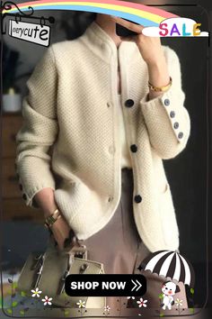 Stylish and Elegant Winter Jacket Wool Cardigan, Classic Cardigan, Winter Cardigan, Beige Cardigan, Comfortable Room, Cashmere Cardigan, Cozy Knits, Cup Size, Outfit Casual