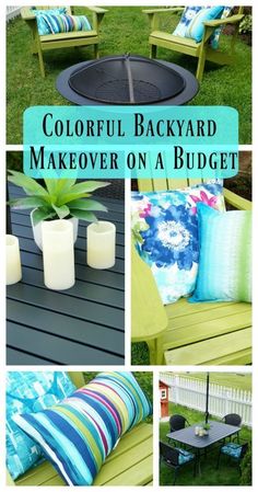 colorful backyard makeover on a budget