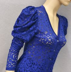 Romantic victorian lace blouse. Blue blouse longsleeve by MarentaShop on Etsy Romantic Blouses, Womens Blouses, Victorian Lace, Victorian Style, Lace Blouse, Blue Blouse, Victorian Fashion, Poland, Royal Blue