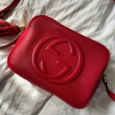 100% Authentic, Outside Is Like New, Inside Has Makeup Marks And A Tiny Tear (Please See Photos) Comes With Original Dust Bag (Pictured) Gucci Soho Crossbody Bag, Aritzia Melina Pant, Gucci Ophidia Bag, New Gucci Bags, Melina Pant, Gucci Soho, Gucci Crossbody Bag, Fringe Crossbody Bag, Vintage Crossbody Bag