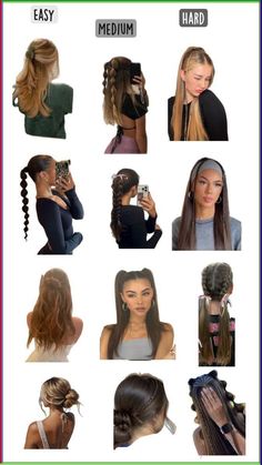 #school #hairstyles #easy #hair #girl School Hairstyles Easy, Preppy Hairstyles, Hairstyle Examples, Easy Hairstyles For Thick Hair, Hair Inspiration Long, Cute Simple Hairstyles, Hairdos For Curly Hair, School Hairstyles, Work Hairstyles