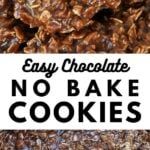 no bake cookies with the words easy chocolate