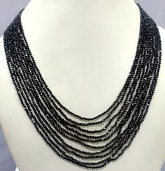 Black Spinel Necklace, Natural Black Spinel 2mm Rondelle Faceted Beaded Jewelry Necklace, Black Spinel 10 Strand Jewelry Necklace Gemstone :- Black Spinel Size :- 2mm Approx Strand :- 10 Strand Shape :- Rondelle Faceted Color :- Black Quality :- AAA GRADE https://www.etsy.com/in-en/shop/LatestBeadsJewellery?ref=simple-shop-header-name&listing_id=720939504 Your Feedback is very Important for us. If you have any problem regarding packaging or product, kindly contact us to resolve the issue bef Black Multi-strand Necklace With Faceted Beads, Black Rondelle Beaded Necklaces, Black Beaded Rondelle Jewelry, Black Necklace With Spacer Beads For Party, Black Rondelle Gemstone Bead Necklace, Black Beaded Rondelle Necklace, Black Faceted Beaded Necklaces For Party, Elegant Black Rondelle Beaded Necklaces, Black Rondelle Gemstone Beaded Necklace