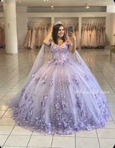 Lavender Dresses Quinceanera, Lavender Purple Quinceanera Dresses, Purple And Silver Quince Dress, Butterfly Quince Dress Purple, Lavender 15 Dress, Lavender Xv Dresses, Lavender Purple Quince Dress, Purple Quiencera Theme, Qinsenara Dresses Purple