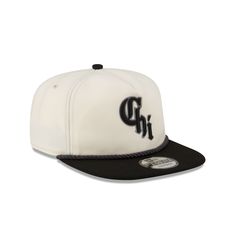 The Chicago White Sox City Golfer features an embroidered White Sox City Connect logo at the front panels with a matching wordmark above a snapback closure at the rear, a black visor, and a green undervisor. Connect Logo, College Soccer, Moon Collection, Knitting For Kids, White Sock, Chicago White Sox, A Black, New Era, Chicago