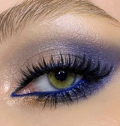 Disco Prom Makeup, Navy Wedding Makeup, Prom Makeup Blue And Silver, Blue Cheer Makeup, Navy Blue Eyeliner Looks, Blue Makeup Ideas For Prom, Navy Blue Makeup Ideas, Navy Blue And Silver Makeup, Navy Blue Eye Makeup Prom