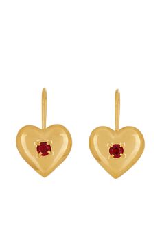 Lover Earrings - Red / Polished Gold – Mondo Mondo Sugarfix By Baublebar Santa Earrings, Formal Heart-shaped Birthstone Earrings, Valentine's Day Yellow Gold Gemstone Earrings, Elegant Gold Heart Earrings With Birthstone, Heart-shaped 14k Gold Birthstone Earrings, Gold Gemstone Earrings For Valentine's Day, Elegant Gold Heart Earrings With Gemstone, Valentine's Day Gold Gemstone Earrings, Gold Heart Birthstone Earrings For Valentine's Day