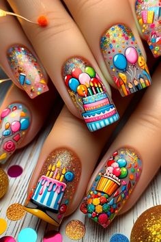 33 Birthday Nails to Celebrate Your Special Day Fancy Birthday Party Ideas, Birthday Party Ideas For Women, Fancy Birthday Party, Party Ideas For Women