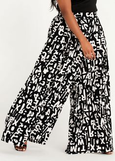 Graffiti Colorblock Wide Leg Pant Ashley Stewart, Pull On Pants, Edgy Fashion, Wide Leg Pants, Color Blocking, Wide Leg, Graffiti, High Waisted, Street Wear