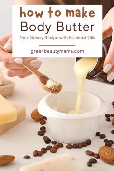 DIY Whipped Non-Greasy Body Butter with Essential Oils Buff City Soap Body Butter Recipe, Butter Ideas, Homemade Skincare