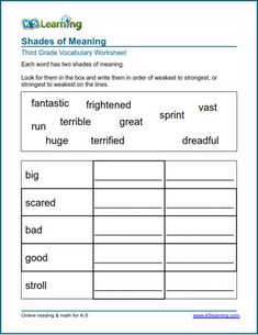 words in order worksheet with pictures to help students learn how to use them