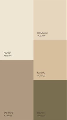 the different shades of beige and brown are shown in this color scheme, which is also neutral