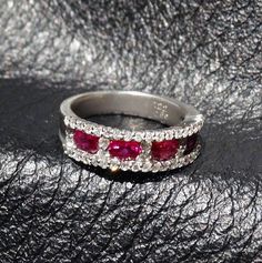 Platinum Ruby Diamond  Band Ring Wedding Engagement Stack Red Oval Diamond Ring With Pave Setting, Red Diamond Ring With Pave Setting For Anniversary, Oval Ruby Ring With Pave Setting, Oval Ruby Diamond Ring With Pave Setting, Elegant Platinum Ruby Ring With Diamond Cut, Red Ruby Ring With Diamond And Pave Setting, Luxury Ruby Gemstone Ring In Platinum, Silver-colored Platinum Ruby Ring For Anniversary, Brilliant Cut Ruby Ring With Silver-colored Platinum Setting