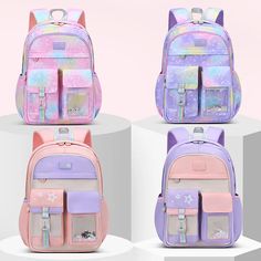 UAKISS - Children School Bags For Girls Kids Satchel Primary Orthopedic School Backpacks Princess Backpack teenager Schoolbag knapsack Pink Portable Backpack For Study, Large Capacity Pink Backpack For End Of School Year, Pink Backpack For Study, Pink Standard Backpack For Study, Pink Portable Backpack For Students, Pink School Bag For Back To School, Pink Student Backpack, Trendy Pink School Backpack, Pink Kawaii Backpack For Back To School