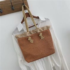 Shape: Casual ToteHandbags Type: TotesTypes of bags: Handbags Crossbody bagsMain Material: StrawClosure Type: zipperHardness: SOFTStyle: BohemianModel Number: Beach Bag Rattan WovenLining Material: PolyesterOccasion: VersatileGender: WOMENPattern Type: KnittingNumber of Handles/Straps: SingleInterior: Cell Phone PocketInterior: Interior Zipper PocketDecoration: ScarvesItem Type: HandbagsFunction: women handbags wallet,shoulder bagsColors: pink,coffee,khaki handbag Rattan WovenSuitable: luxury ha Sac Vanessa Bruno, Bag Lining, Large Beach Bags, Straw Beach Bag, Straw Tote Bag, Straw Handbags, Perfect Handbag, Woven Tote Bag, Tote Bags Handmade