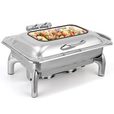 Chafing Dish Buffet Set, 9 Quart Full Pan Chafer, Rectangle Stainless Steel Set, for Wedding, Parties, Banquet, Catering Event, 1 Pack Buffet Presentation, Buffet Servers, Hot Appetizers, Chafing Dish, Buffet Set, Cold Dishes, Keep Food Warm, Chafing Dishes, Catering Food