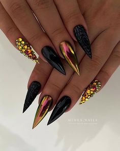 Posted by Zoe Scott: Welcome to a captivating exploration of stiletto nail fashion for 2024! In this post, I'll guide you through 50 stunning stiletto nail designs, showca... Stiletto Nail Ideas, Classy Black Nails, Gold Stiletto Nails, Iridescent Nails, Vacation Nail Designs, Red Stiletto Nails, Neutral Nail, Short Square Nails