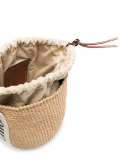 Chloé Small Woody Basket Bag - Farfetch Straw Bucket Bag, Back Bag, Woven Raffia, Leather Weaving, Chloe Marcie, Basket Bag, Chloe Bag, Crossbody Tote, Open Top