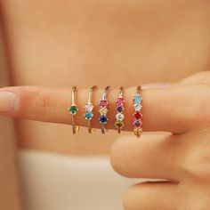 Dainty Birthstone Ring, Round Diamond Ring, Family Birthstone Ring, Colorful Gemstone, Ring for Mother Grandma, Birthday Gift, Gift for Mom . . . . . . . . . . . . . . . . . . . . . . . . . . . . . . . . .  * Product Description ♡ :  Introducing our exquisite Dainty Birthstone Ring, a stunning and sentimental piece of jewelry that celebrates family, love, and cherished memories. This ring is the perfect choice for those seeking a meaningful and personalized gift for mothers, grandmothers, or any Fine Jewelry Multi-stone Ring For Birthday, Gift Topaz Open Ring With Birthstone, Multicolor Gemstone Birthstone Ring For Gift, Multicolor Open Ring Crystal Ring Gift, Multicolor Gemstone Birthstone Ring As Gift, Anniversary Stackable Rings With Stones, Multicolor Multi-stone Birthstone Ring For Gift, Multicolor Multi-stone Birthstone Ring As Gift, Multicolor Open Crystal Ring As Gift