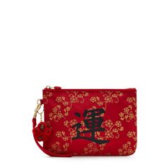 Designed to celebrate the Chinese New Year, this extra large pouch has a interior that can store all of your little essentials in one place! The Zao Accessory Pouch has a middle zip compartment that is ideal for IDs, money, business cards and keys. Plus, it can be used as a pencil pouch for school students, a cosmetic bag for ladies on the go, and a clutch for quick errands or a night out! We hope the printed Chinese symbol for "luck" on this pouch, brings you luck wherever your adventures take Red Rectangular Case Bag For Everyday Use, Rectangular Clutch With Zipper Pocket As Gift, Rectangular Clutch With Zipper Pocket, Red Cosmetic Bag With Zipper Closure - Gift, Red Travel Pouch With Zipper Pocket, Red Cosmetic Bag With Removable Pouch As Gift, Red Pouch With Cell Phone Pocket For Everyday Use, Gift-ready Red Cosmetic Bag With Removable Pouch, Red Rectangular Wallet With Zipper Pocket