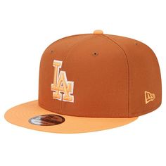 the los angeles dodgers new era 59fifty fitted cap in orange and gold