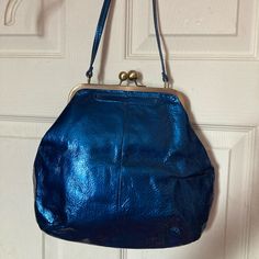 Hobo - Leather Metallic Blue Shoulder Bag Blue Shoulder Bag, Metallic Blue, Shoulder Bags, Color Blue, Bag Lady, Shoulder Bag, Leather, Women Shopping, Blue