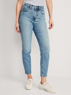 High-Waisted OG Straight Ankle Jeans for Women | Old Navy Straight Ankle Jeans, Summer Capsule Wardrobe, Loose Fit Jeans, Old Navy Jeans, Old Navy Women, The Deal, Washed Jeans, Ankle Jeans, Belly Button