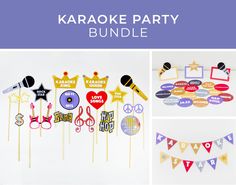 the karaoke party bundle includes cupcakes, cake toppers and decorations