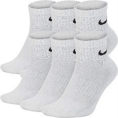 Nike Everyday Cushion Ankle Training Socks (6 Pair) Nike Ankle Socks, Nike Internationalist, Nike Socks, Boys Nike, Nike Kids, Black & White, 6 Packs