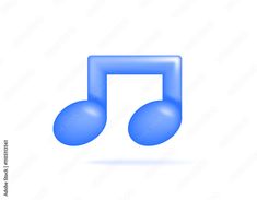 a blue musical note icon on a white background