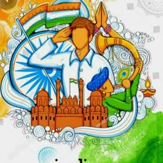 Festival Of India Drawings, Patriotism Paintings India, Any Indian Festival Drawing, Poster On Patriotism India, Independence Day Drawing Ideas India, Har Ghar Tiranga Drawing, Patriotic Drawings India, 15 August Independence Day Sketch, Indipendente Day Drawing Idea