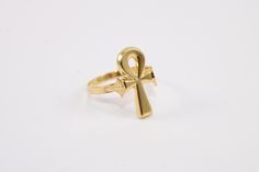 Ankh Cross Key of Life Ring 18K Gold Stamped | Pharaonic ankh ring Egyptian cross ring handmade jewelry Egyptian jewelry gift 2 Gr all sizes Weight Approximate  : 2 Gr All Sizes Available just tell us your Size ✔ IT IS Tested & SIGNED WITH THE EGYPTIAN Gold Government HALLMARK FOR 18K GOLD to Ensure Authenticity. ✔ Lovely gift idea ABSOLUTELY GORGEOUS, LOOKS FABULOUS ON. ✔ 100% Egyptian handmade. ✔ Condition: A brand-new, exactly as on the photos. ★ GIFTS ✔ All items are packaged in a paper jewe Gold Cross Rings With Spiritual Style, Symbolic Ankh Ring As A Gift, Symbolic Ankh Rings For Gifts, 14k Gold Ankh Spiritual Jewelry, Spiritual 14k Gold Ankh Jewelry, Gold Ankh Jewelry For Anniversary, Symbolic Ankh Ceremonial Jewelry, Handmade Yellow Gold Ankh Jewelry, Handmade Ankh Jewelry In Yellow Gold