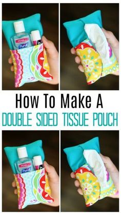 how to make a double sided tissue pouch