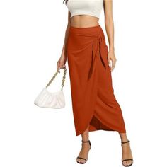 61% Polyester, 33% Rayon, 6% Spandex Imported Better Order Size Up If You Got Fat Belly. Zipper Closure Machine Wash This Women Maxi Skirt Is Made From Soft, Light-Stretchy Knit Fabric. You Can Team These Long Length Wrap Skirts With Literally Anything - From A Casual Tee To An Elegant Top, From Sneakers And Sports Shoes To Chic Heels. This Full Length Skirt Would Be A Good Choice As A Date Night Outfit For Women. Woman Ankle Length Pencil Skirt - Front Wrap Design To Tie Up With Band In This Fl Solid Color Pencil Skirt For Day Out, Solid Wrap Skirt For Work, Versatile Asymmetrical Maxi Skirt, Solid Color Wrap Skirt For Work, Chic Hip-length Skirt, Versatile High-waist Skirt For Day Out, Versatile Solid Color Mini Skirt, Casual Lined Pencil Wrap Skirt, High-waist Wrap Skirt For Day Out