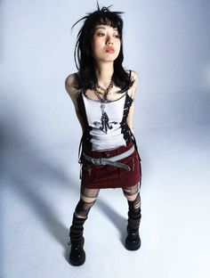 Y2k Grunge Japanese, 2000s Harajuku Fashion, Japanese Punk Aesthetic, 2000 Punk Fashion, Punk Outfits 90s, Japan Y2k Fashion, 2000 Japanese Fashion, Japanese Grunge Fashion