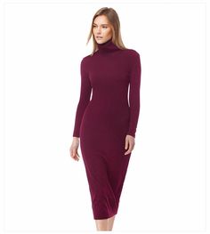 Long Sleeve Turtleneck Long Maxi Winter Dress Elegant Winter Turtleneck Bodycon Dress, Elegant Turtleneck Bodycon Dress For Winter, Spring Bodycon Turtleneck Midi Dress, Chic Fall High Neck Long Sleeve Dress, Turtleneck Midi Dress For Workwear, Turtleneck Dress For Night Out, Winter High Neck Stretch Long Sleeve Dress, Chic High Neck Bodycon Dress For Winter, Winter Long Sleeve Midi Dress For Night Out