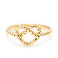 14k Solid Gold Heart Ring, Real Gold Heart Knot Ring, Twisted  Rope Heart Ring, Handmade Premium Fine Jewelry By Selanica 💙 The ring material is 14k solid gold, should not be confused with gold plating or filling. It will never tarnish or fade over time. We're offering the finest quality in solid gold jewelry. 💙 Our jewelry is handcrafted with love and great care at San Francisco Bay! All of our items are 14k stamped for authenticity. You will receive them exactly as pictured.  💙 Quick shippi Heart Knot Ring, Rope Heart, Twisted Heart, Heart Knot, Gold Heart Ring, Handmade Fine Jewelry, Knot Ring, Types Of Gemstones, Evil Eye Pendant