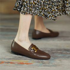 Borda Women's Flat Loafer Shoes | Ultrasellershoes.com – Ultra Seller Shoes Spring Office Moccasins Closed Toe, Spring Flat Heel Faux Leather Loafers, Spring Faux Leather Loafers With Flat Heel, Spring Faux Leather Flat Heel Loafers, Brown Loafers With Metal Feet And Round Toe, Spring Flat Faux Leather Loafers, Spring Faux Leather Flat Loafers, Brown Slip-on Loafers With Metal Feet, Brown Slip-ons For Office In Spring