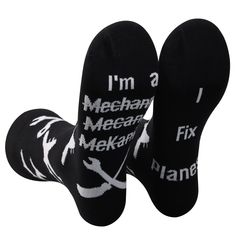 PRICES MAY VARY. 【CASUAL SOCKS WITH QUOTE】Knitting Words:I'm a Mechannik Mecanic Mekanik I Fix Planes!Perfect Gift for Plane workers,Mechanic socks perfect for Mechanics, plane mechanics, plane lovers, plane enthusiasts,auto mechanics, aircraft mechanics and everybody who loves the smell of diesel and machinery tools! 【MATERIAL QUALITY】We use 80% Cotton, 17% polyester, 3% Elastane to ensure our socks soft, comfortable, stretchy and breathable and well fitting. All of the words and pictures are s Gifts For Mechanics, Airplane Mechanic, Engineer Gifts, Auto Mechanics, Aircraft Mechanic, Travel Socks, Aircraft Mechanics, Socks Funny, Engineering Gifts