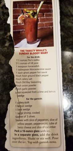 Bloodymary Cocktail Recipe Easy, Blood Mary Recipe, Liquor Recipes, Cocktails To Try, Fancy Drinks