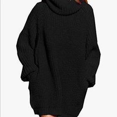 Black Turtleneck Knit Sweater Dress - Never Worn (Not Come With Tags) Black Turtleneck, Knit Sweater Dress, Knit Sweater, Sweater Dress, Turtle Neck, Womens Dresses, Tags, Knitting, Women Shopping