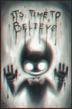 an animated character with the words it's time to believe