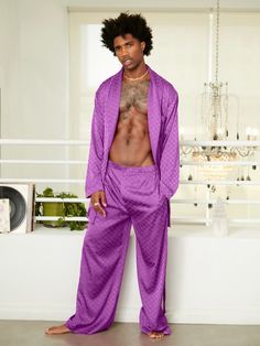 Men Closet Luxury, Dyke Fashion, Nye 2025, Guys In Sweatpants, Adonis Bosso, Purple Cactus, Savage Fenty, Mens Pajama, Character Clothing